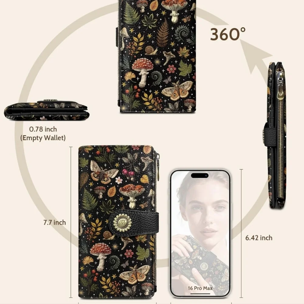 Floral RFID Blocking Wallet Case